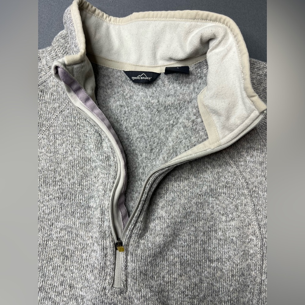 Eddie Bauer Women’s Heather Gray Half-Zip Fleece Pullover